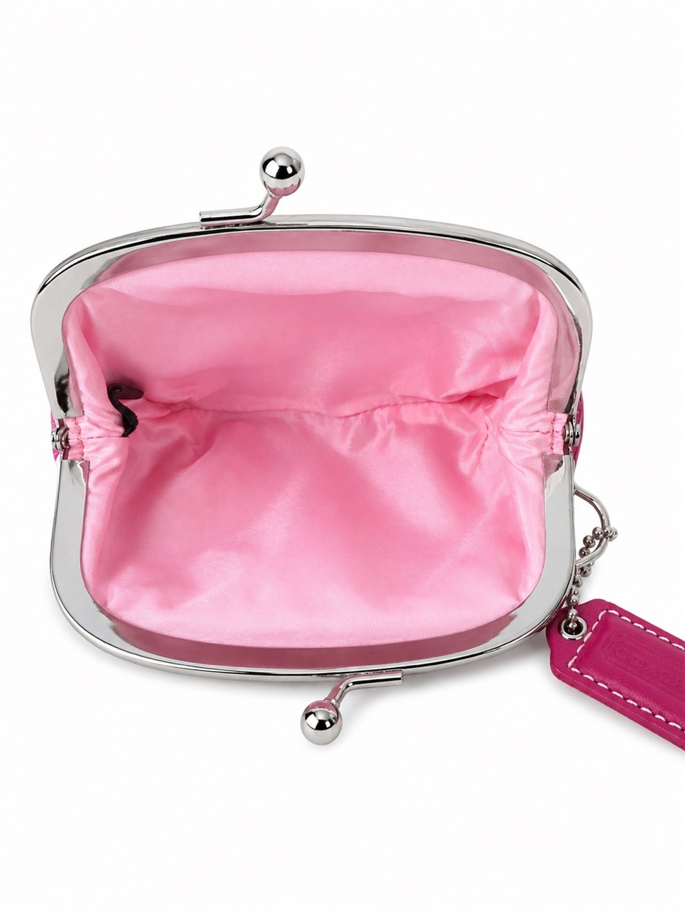 Coach Coin Purse in Bright Fuchsia with Kiss-Lock - Picture 3 of 4
